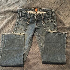 Yanuk Distressed Straight Leg Blue Jeans size 28